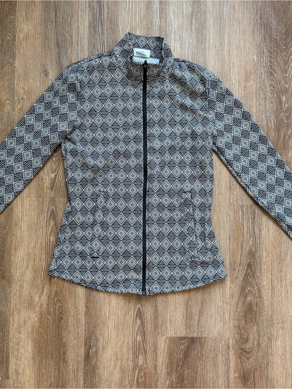 Sigrid Olsen Black & White Geometric Zip Jacket